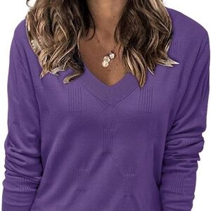 Arach & Cloz purple v neck sweater Size L